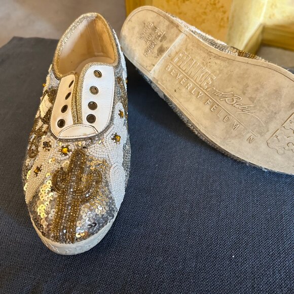 Frankie and Baby Sequin gold/ sliver  sneakers - Picture 6 of 6